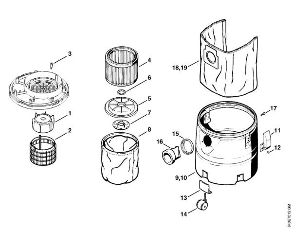 Usisivaci (SE) SE 50 Filter, posoda della Marca Stihl