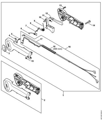 Å karje za živo mejo (HS) HS 87 R Upravljalni rocaj HS 87 (41.2018) della Marca Stihl