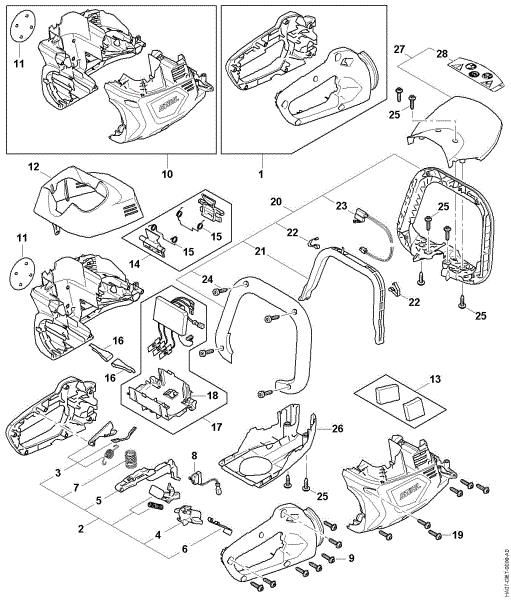 Slika Ohišje rocaja, Ohišje motorja, Elektronski modul HSA 100.0