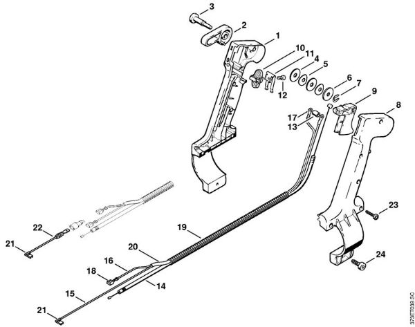 Å kropilne naprave (SR) SR 420 Upravljalni rocaj (46.2001) della Marca Stihl