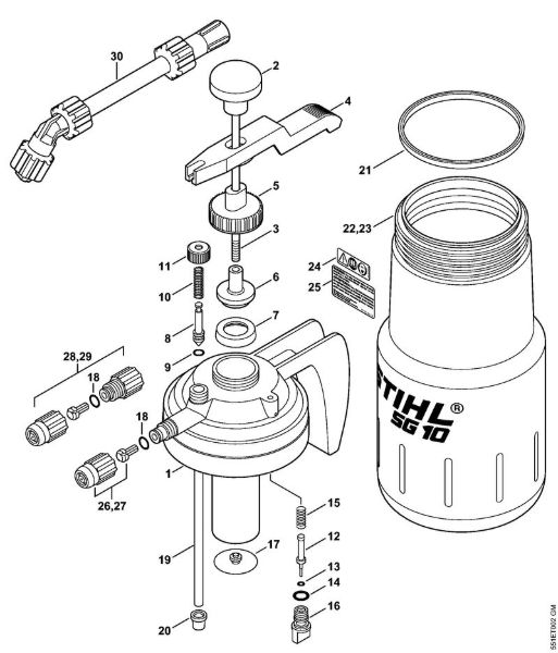 Å kropilnice (SG) SG 10 crpalka, posoda della Marca Stihl