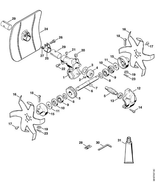 BC 3, BC 20, BC 30, BC 35, BC 40 BC 3 Kultivator BC 3, 20, 30, 35 della Marca Stihl