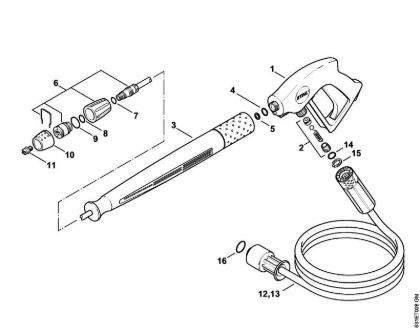 Bencinski visokotlacni cistilnik (RB) RB 301 Pištola, brizgalna cev della Marca Stihl