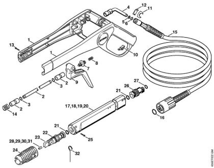 Elektricni visokotlacni cistilnik (RE) RE 105 K Pištola, brizgalna cev della Marca Stihl