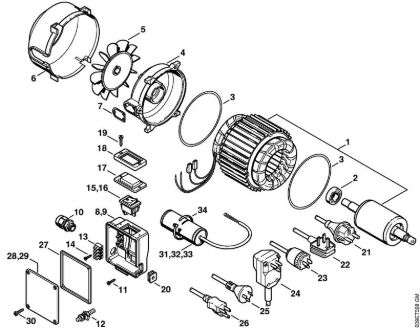 Elektricni visokotlacni cistilnik (RE) RE 106 K Elektromotor della Marca Stihl