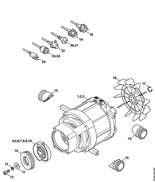 Elektricni visokotlacni cistilnik (RE) RE 109 Elektromotor, prikljucni kabel della Marca Stihl