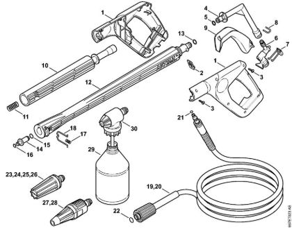 Elektricni visokotlacni cistilnik (RE) RE 127 PLUS Pištola, brizgalna cev (05.2007) della Marca Stihl