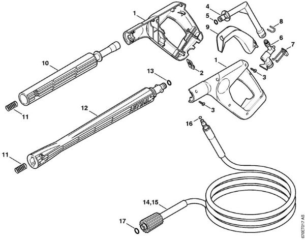 Elektricni visokotlacni cistilnik (RE) RE 161 K Pištola, brizgalna cev della Marca Stihl