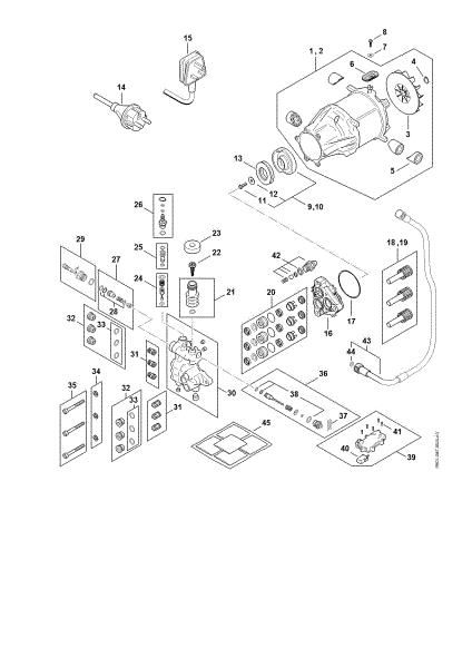 Slika Elektromotor, Prikljucni kabel, Ventilski blok, crpalka RE 170 PLUS RE 170 PLUS
