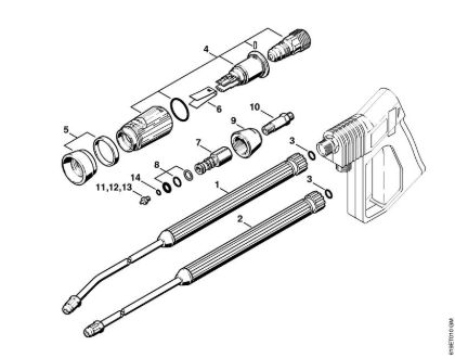 Elektricni visokotlacni cistilnik (RE) RE 340 K Brizgalna cev, brizgalna glava Vario SP 300 della Marca Stihl