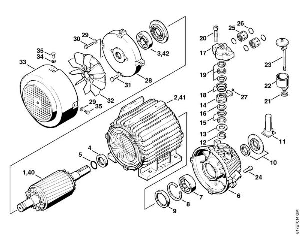 Elektricni visokotlacni cistilnik (RE) RE 400 K Elektromotor RE 400 K, RE 401 K, ohišje crpalke della Marca Stihl
