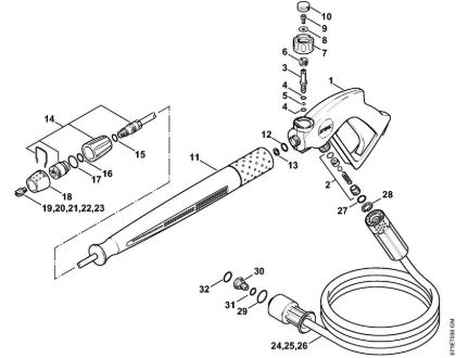 Elektricni visokotlacni cistilnik (RE) RE 461 PLUS Pištola, brizgalna cev (40.2009) della Marca Stihl