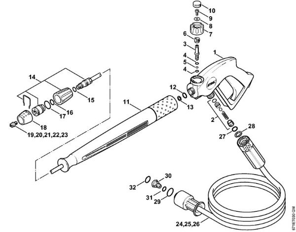 Elektricni visokotlacni cistilnik (RE) RE 461 PLUS Pištola, brizgalna cev (40.2009) della Marca Stihl