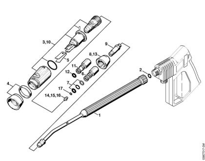 Elektricni visokotlacni cistilnik (RE) RE 560 W Brizgalna cev, brizgalna glava Vario SP 300 della Marca Stihl