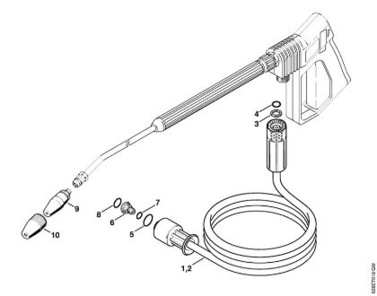 Elektricni visokotlacni cistilnik (RE) RE 560 W Visokotlacna cev, vrtljiva šoba della Marca Stihl
