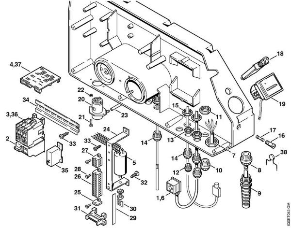 Elektricni visokotlacni cistilnik (RE) RE 640 W Centralno stikalo   X 22 947 954 (36.95) della Marca Stihl