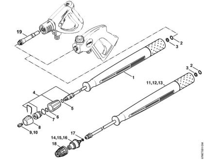 Elektricni visokotlacni cistilnik (RE) RE 661 PLUS Brizgalna cev, vrtljiva šoba (40.2009) della Marca Stihl