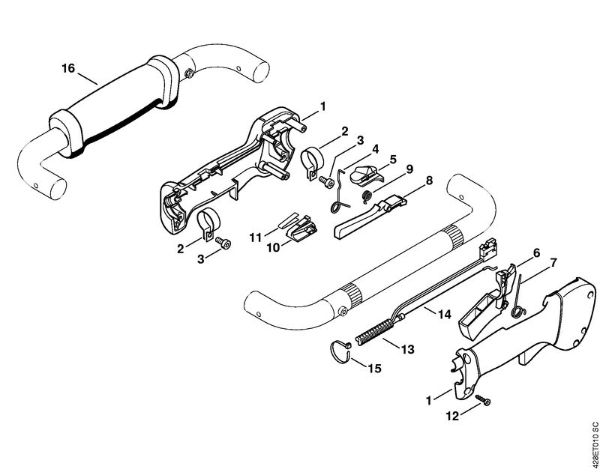 BT 121 BT 121-Z Upravljalni rocaj della Marca Stihl