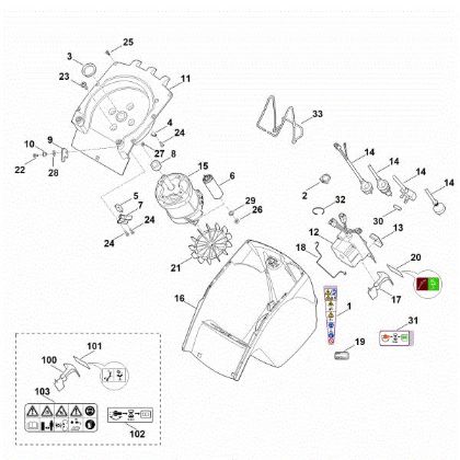 Slika C - Ohišje, elektromotor GHE 355.0