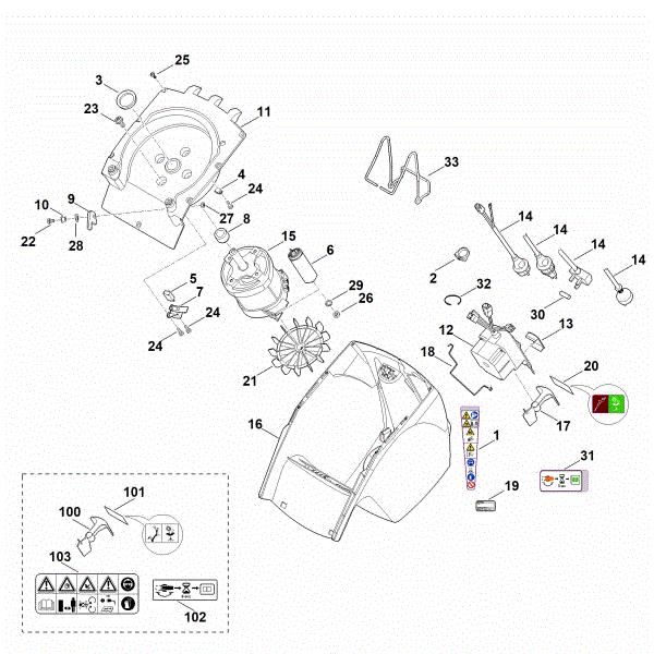 Slika C - Ohišje, elektromotor GHE 355.0