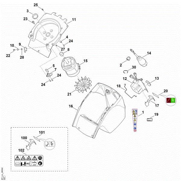 Slika C - Ohišje, elektromotor GHE 375.0
