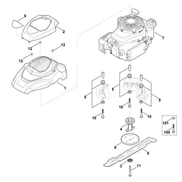 Slika E - Motor, nož MB 4.0 RTP