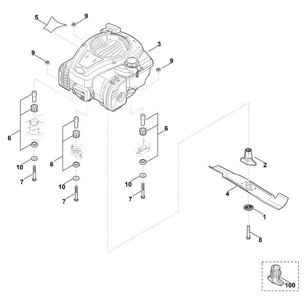 Slika D - Motor, nož MB 443.1