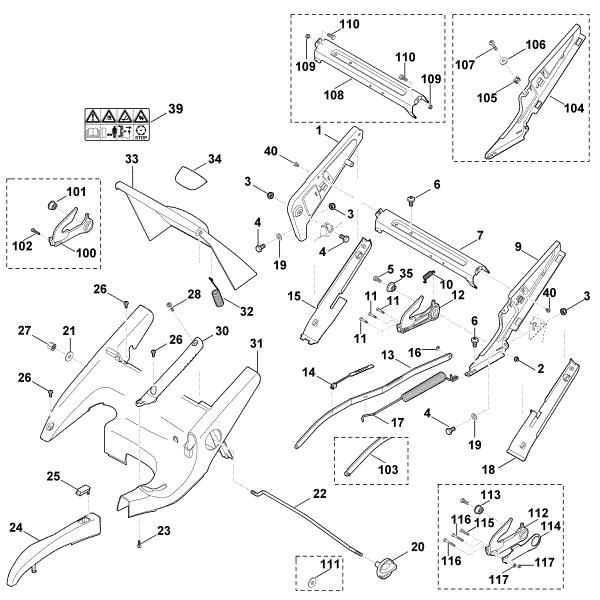 Slika C - Ogrodje, nastavitev višine MB 655.0 VM