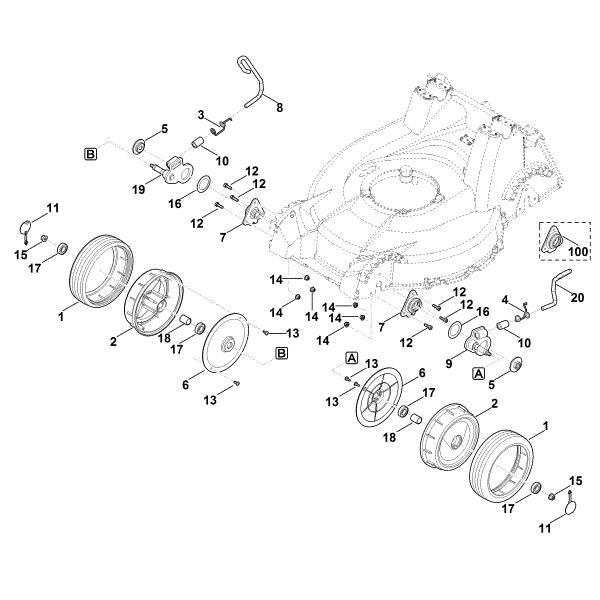 Slika D - Nastavitev višine spredaj, prednje kolo MB 756.0 YS