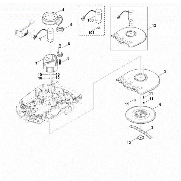 Slika D - Kosilna naprava, nastavitev višine MI 632.1 P