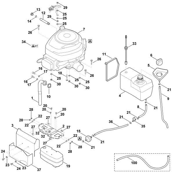 Slika I - Motor, rezervoar MT 6112.0 C