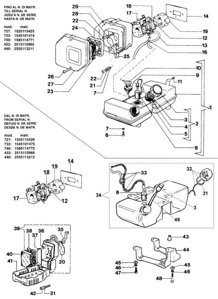 Tank and air filter 440 BP Brushcutter