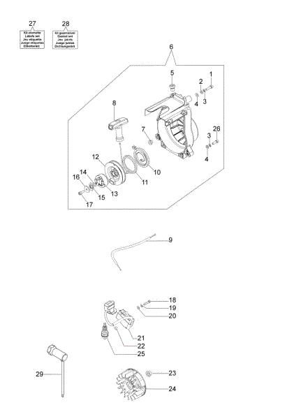 Starter assy WP 30 Water pump