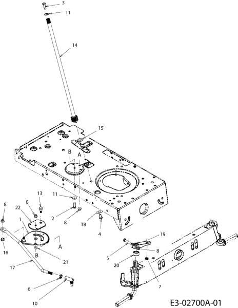 Front axle (1/2) POLO 108/17,5 H Garden tractor