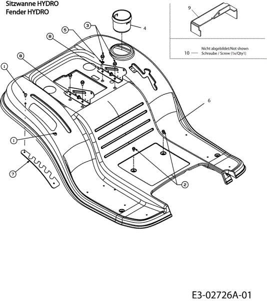Rear body POLO 108/17,5 H Garden tractor