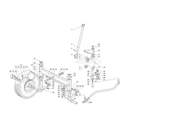 Steering arm OM 91C/11,5M France Cat.2010 Garden tractor (only for the French market)