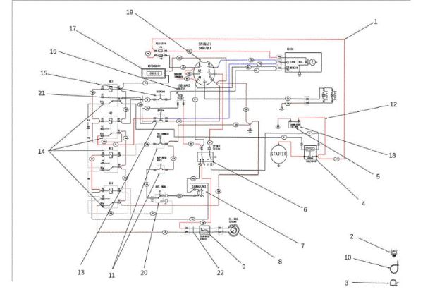 Electric diagram OM 106J/24H Cat.2010 Garden tractor