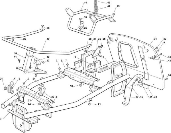 Frame OM 63C/6,5V Cat.2011 Garden tractor