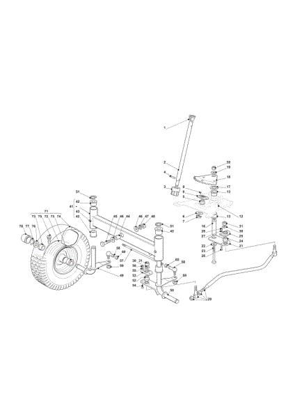 Steering arm OM 93C/13,5H Cat.2011 Garden tractor