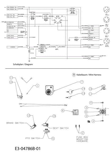 Electric diagram KROSSER 92/16 H Cat. 2011 (13XXXXXX636) Garden tractor