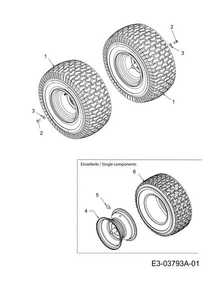 Rear wheels TORNADO 97/13 T Cat.2011 Garden tractor