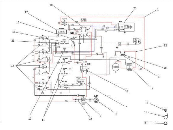 Electric diagram OM 124J/22 H Cat.2011 Garden tractor