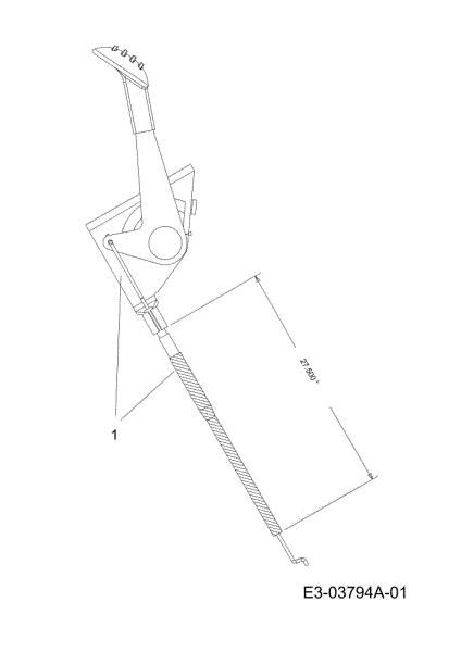 Throttle cable KROSSER 92/13 T Cat.2012 Garden tractor