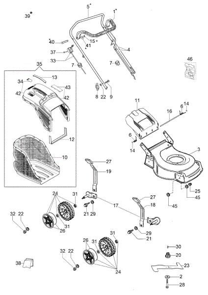 Illustrated parts list G 48 PK COMFORT PLUS (K500) Lawnmower