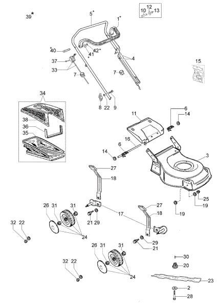 Illustrated parts list G 44 PB COMFORT Lawnmower