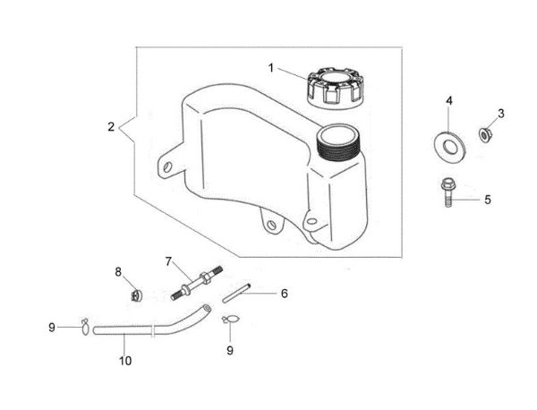 Fuel tank and cover G 53 TK ALL ROAD PLUS 4 (K800) Lawnmower