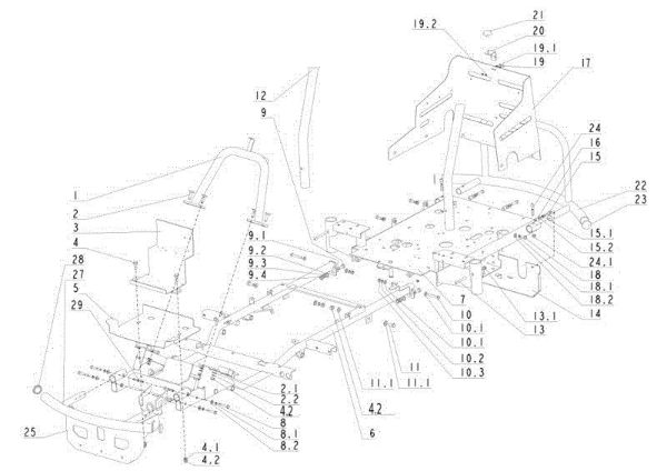 Frame APACHE 92 EVO Cat.2012 Garden tractor