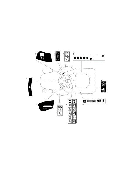 Labels (1/2) OM 101C/16K H Cat.2012 Garden tractor