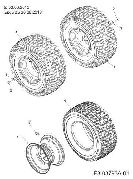 Rear wheels TORNADO 95/11,5 T Cat.2013 Garden tractor