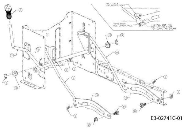 Cutting plate lifting TORNADO 95/11,5 T Cat.2013 Garden tractor